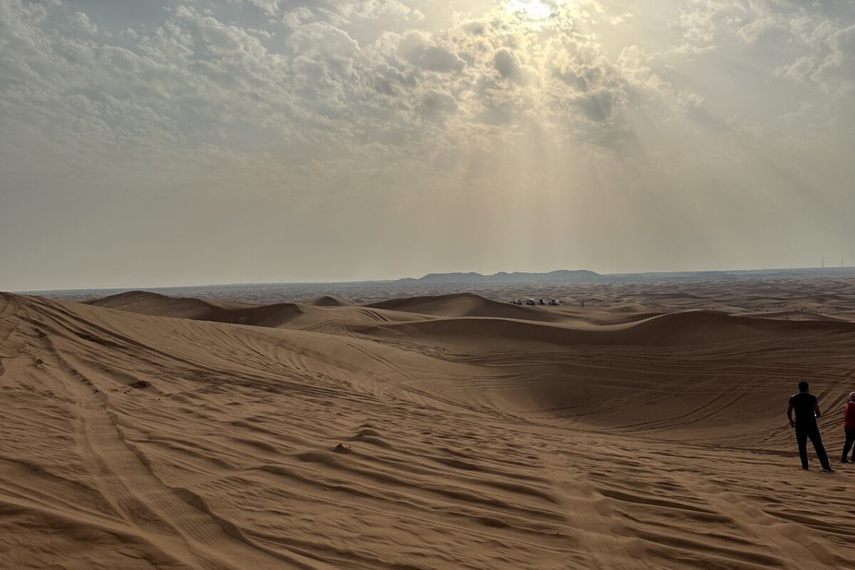 Desert dunes near Dubai before sunset