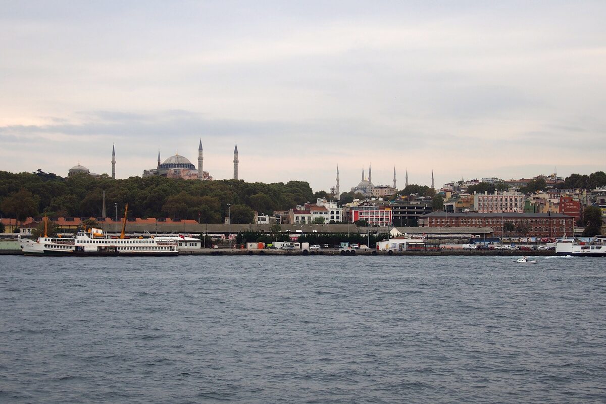 The Bosphorus and a bridge in Istanbul